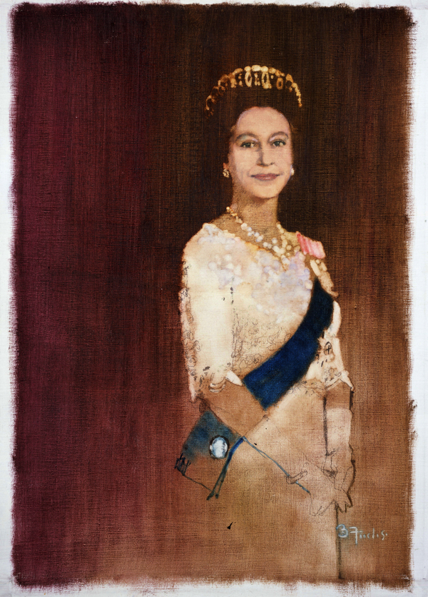 《Queen Elizabeth》油彩 キャンバス 63×43cm
