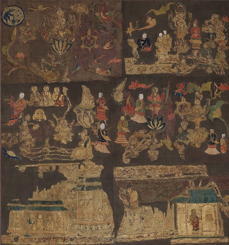 国宝《天寿国繡帳》　飛鳥時代 622年頃、中宮寺蔵、東京展のみ前期展示