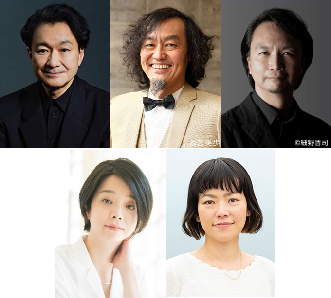 （上段左から）白井晃、近藤良平、長塚圭史（下段左から）小川絵梨子、立山ひろみ