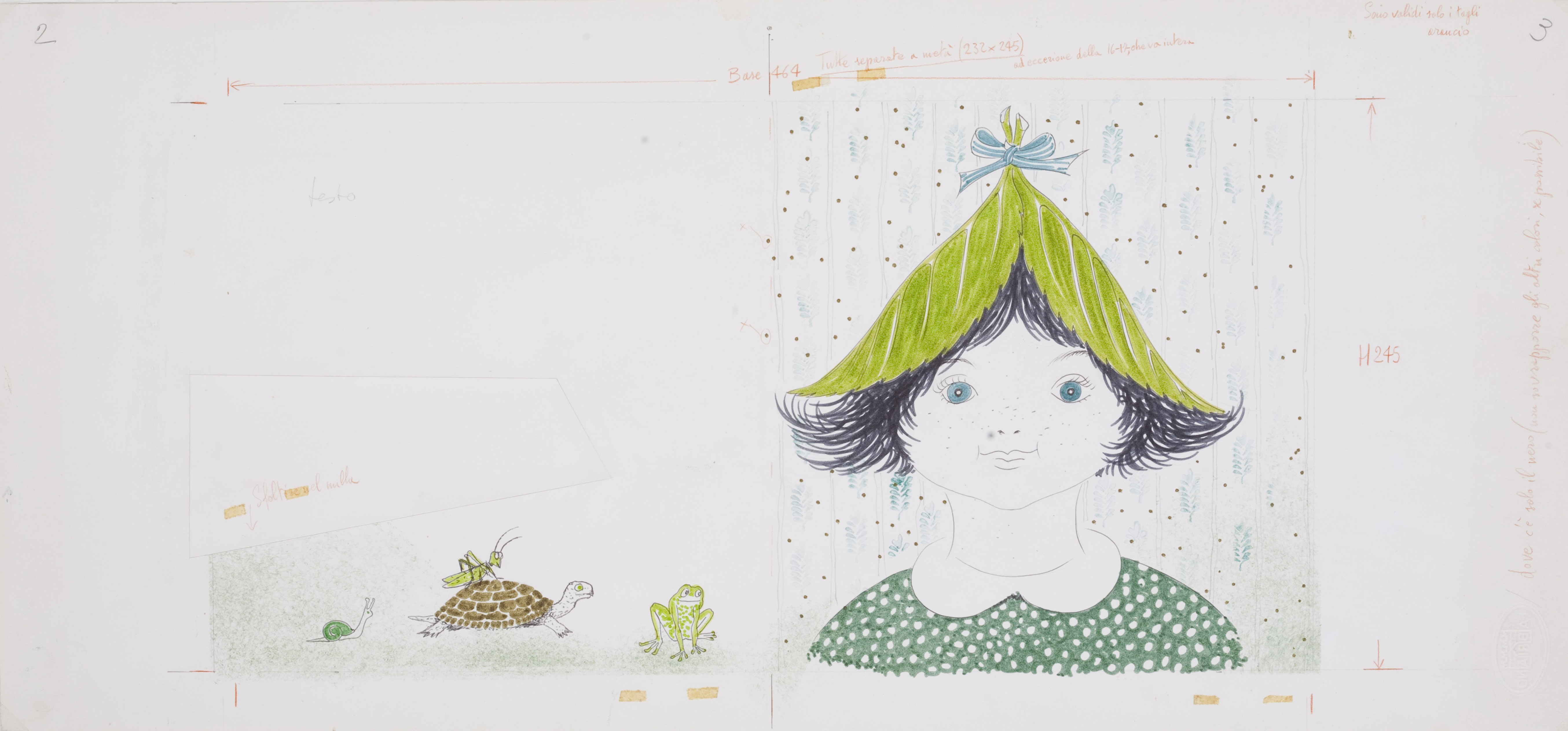 ブルーノ・ムナーリ　《『みどりずきんちゃん』のためのイラストレーションとレイアウト》　制作年不詳(1972年)　パルマ大学CSAC
