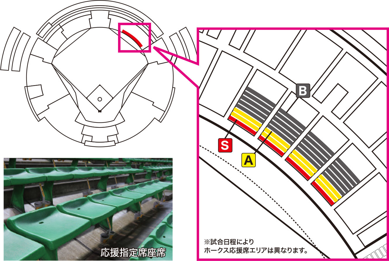 ホークス応援指定席の座席表