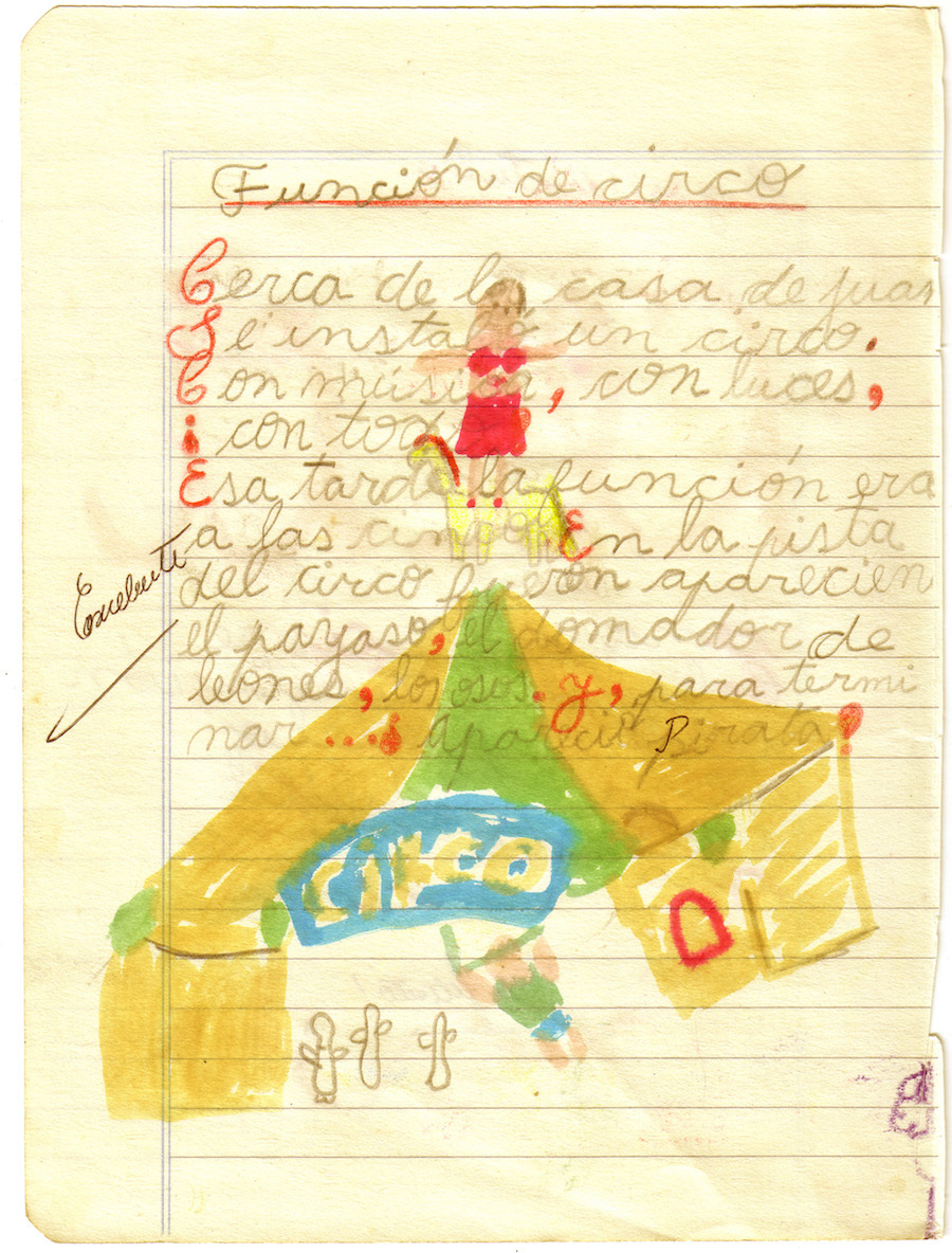 Nagisa Nakauchi　アルゼンチンに住んでいた7歳の頃、学校のノートに描いた絵日記