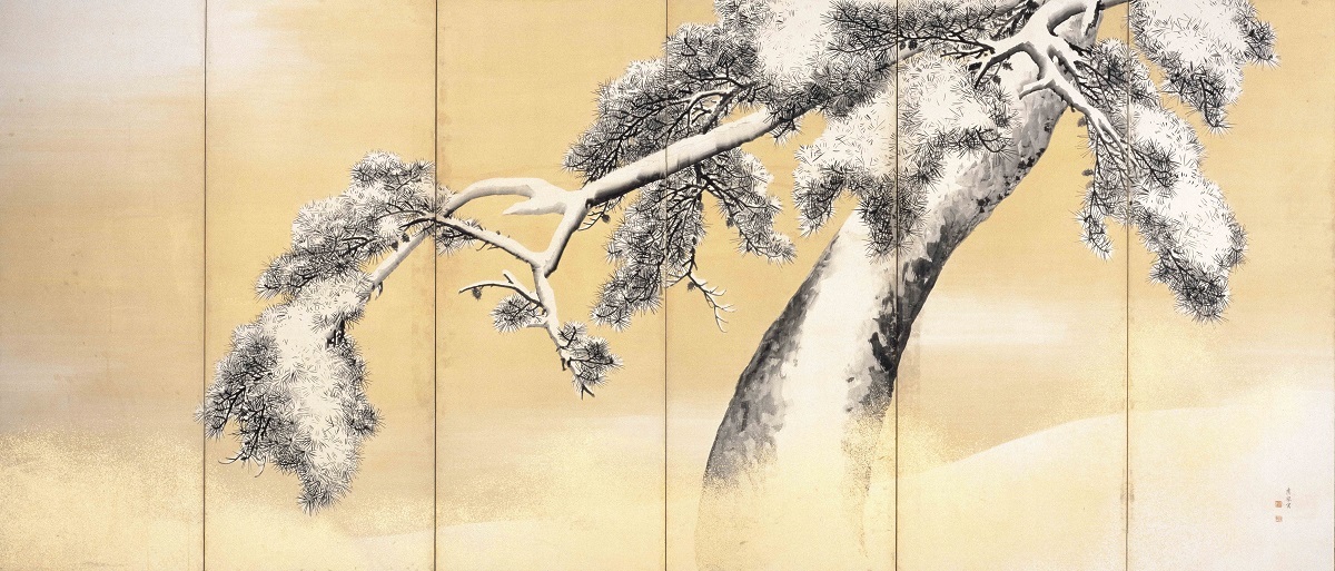 国宝 雪松図屏風（右隻） 円山応挙筆 東京・三井記念美術館 江戸時代・18世紀