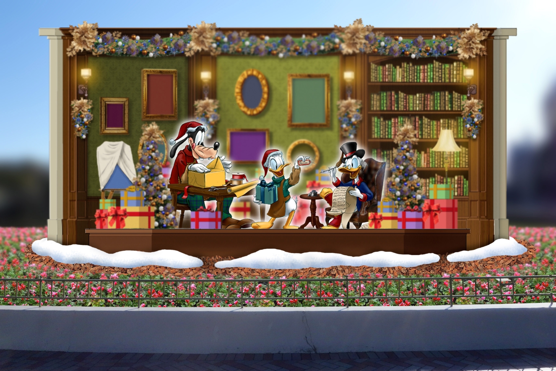 クリスマス・ファンタジー シンデレラ城前のプラザのフォトロケーション　※イメージ （C）Disney