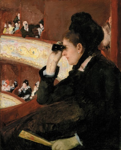 《桟敷席にて》1878年、 油彩・カンヴァス、81.3×66.0cm、ボストン美術館蔵