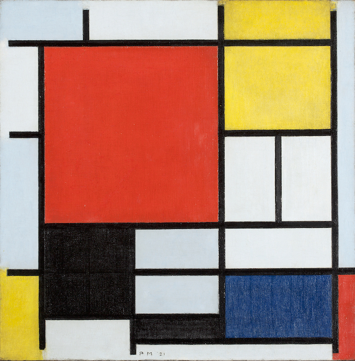 ピート・モンドリアン《大きな赤の色面、黄、黒、灰、青色のコンポジション》1921年　油彩、カンヴァス　デン・ハーグ美術館　Kunstmuseum Den Haag