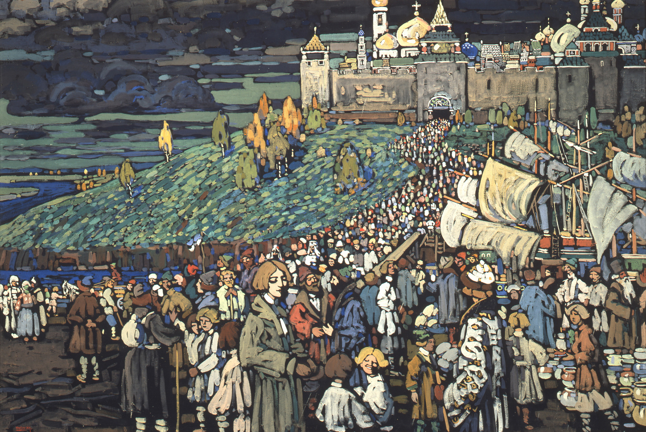 ヴァシリー・カンディンスキー《商人たちの到着》1905年　宮城県美術館蔵