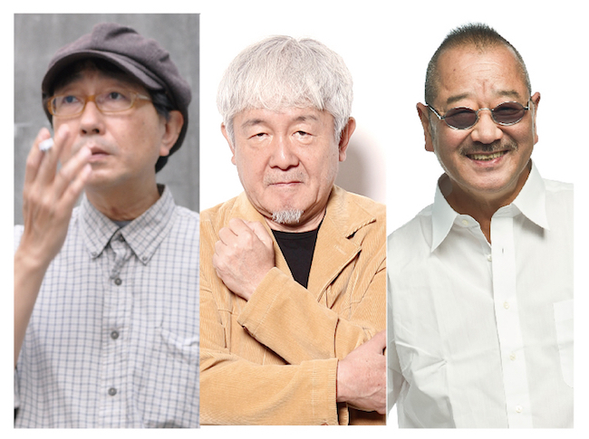 左から、天野天街（脚本・演出）、鈴木慶一（音楽）、流山児祥（企画・芸術監督）