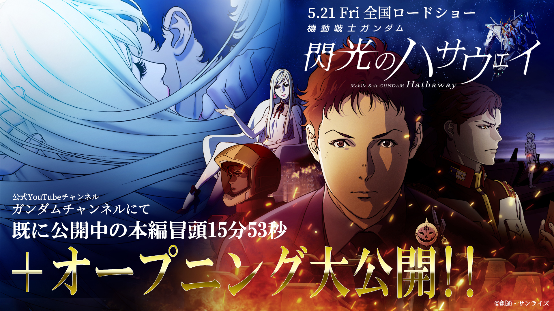 機動戦士ガンダム 閃光のハサウェイ』冒頭15分53秒＋オープニング付き