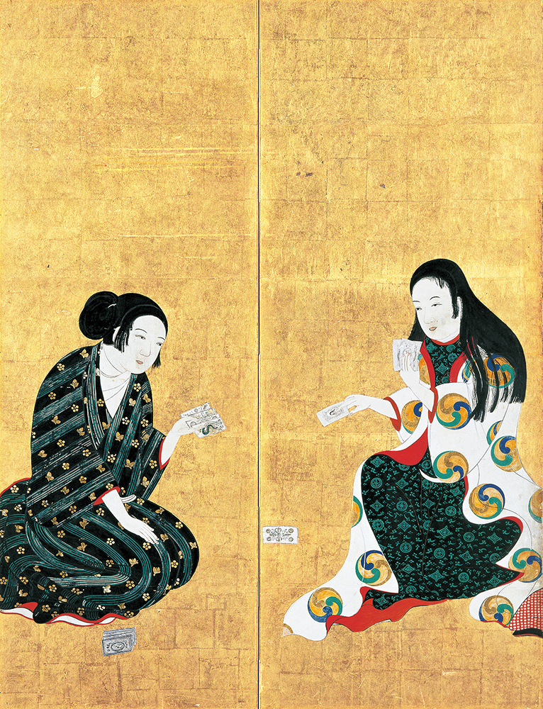 国宝　婦女遊楽図屛風（松浦屛風）　 六曲一双のうち左隻（部分）　江戸時代　17世紀　大和文華館