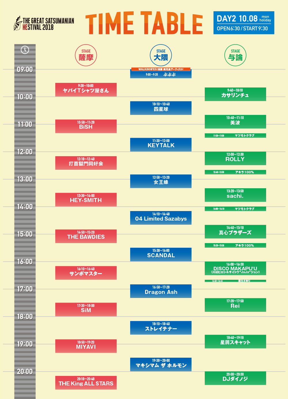 『THE GREAT SATSUMANIAN HESTIVAL 2018』DAY2