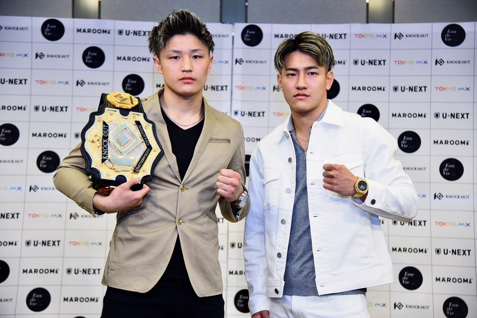 返り討ちに自信を見せる久井大夢（左）と雪辱に燃える龍聖