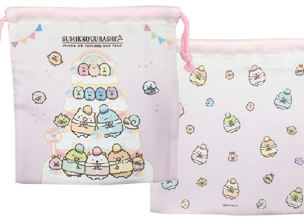 マシュマロ入り巾着〈７周年ケーキ〉972円 （マシュマロ） ５柄×各２個、チョコクリーム入 （巾着）約Ｗ180×Ｈ200mm※マチなし ※お１人さま５個まで