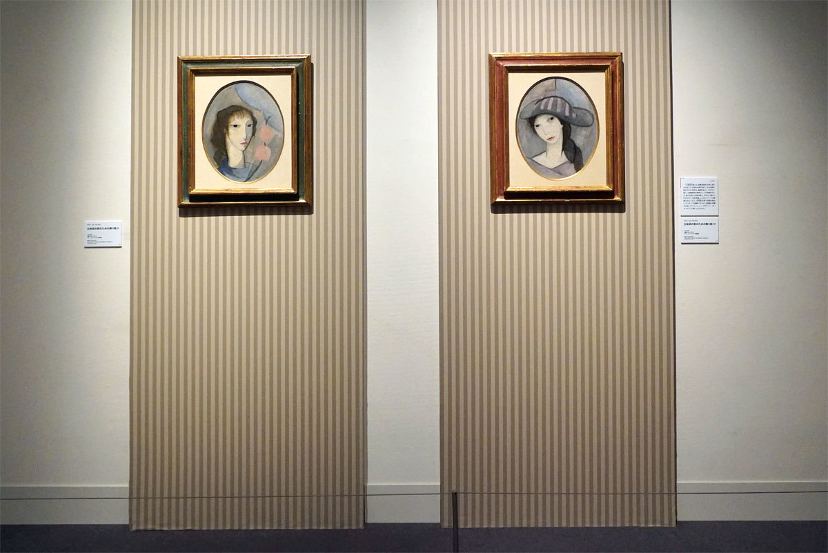 左：マリー・ローランサン《立体派の家のための飾り絵Ⅱ》1912年頃　油彩/キャンヴァス 右：マリー・ローランサン《立体派の家のための飾りⅣ》1912年頃　油彩/キャンヴァス　いずれもマリー・ローランサン美術館 (C) Musée Marie Laurencin