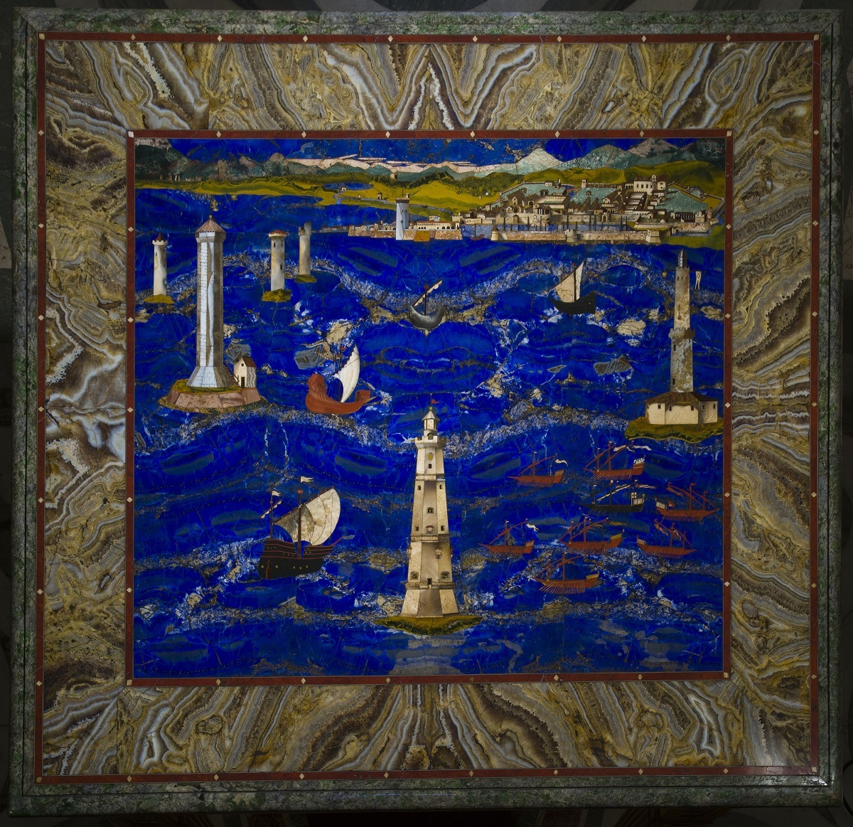 大公の工房、クリストーファノ・ガッフーリ（ヤコポ・リゴッツィの作品に基づく）《リヴォルノ港の景観》 1601-04年 ウフィツィ美術館