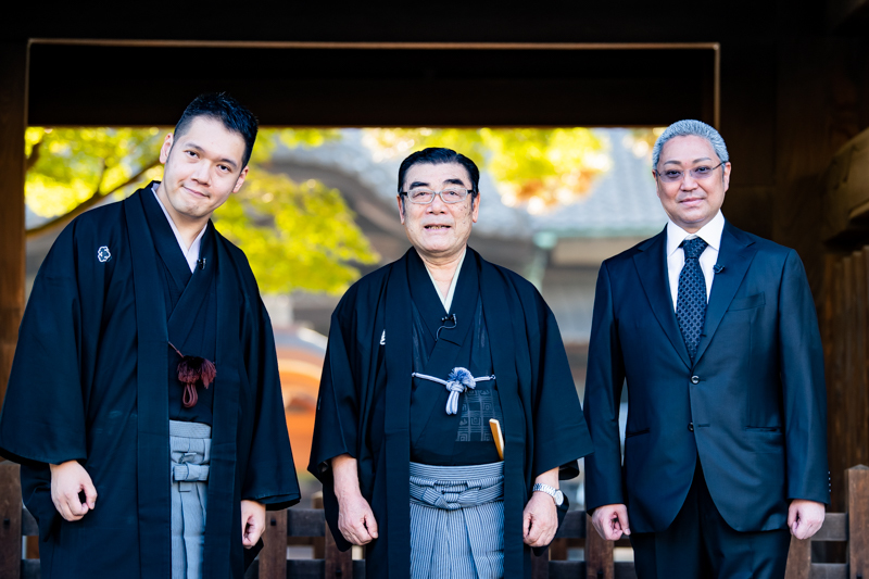 （右から）尾上松緑、神田松鯉、神田伯山