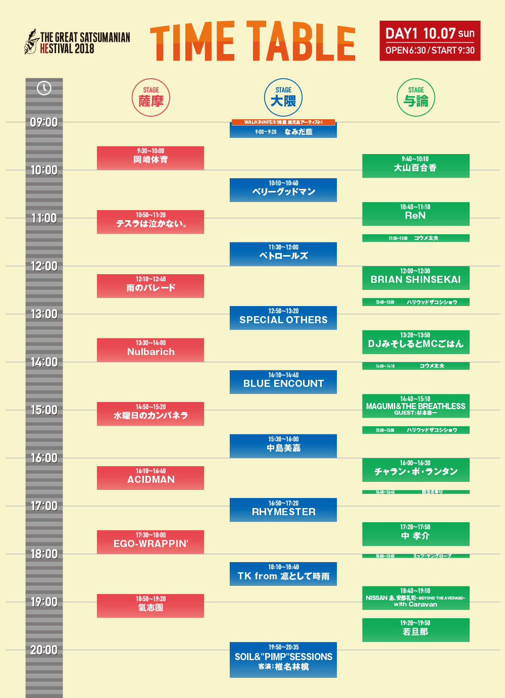 『THE GREAT SATSUMANIAN HESTIVAL 2018』DAY1