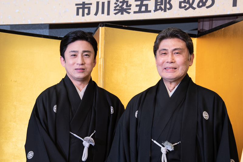 松竹大歌舞伎　左から松本幸四郎、松本白鸚。