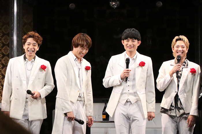 左から福田悠太、越岡裕貴、松崎祐介、辰巳雄大