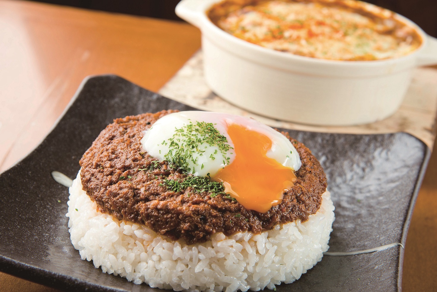 温玉乗せキーマカレー