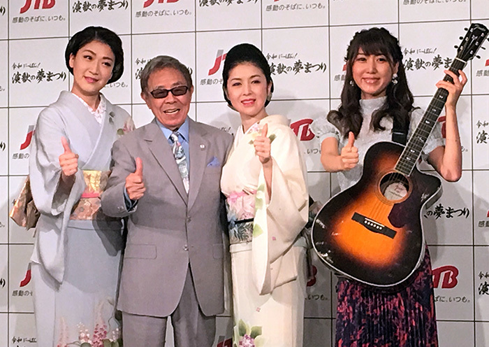 （左から）市川由紀乃、北島三郎、藤あや子、おかゆ