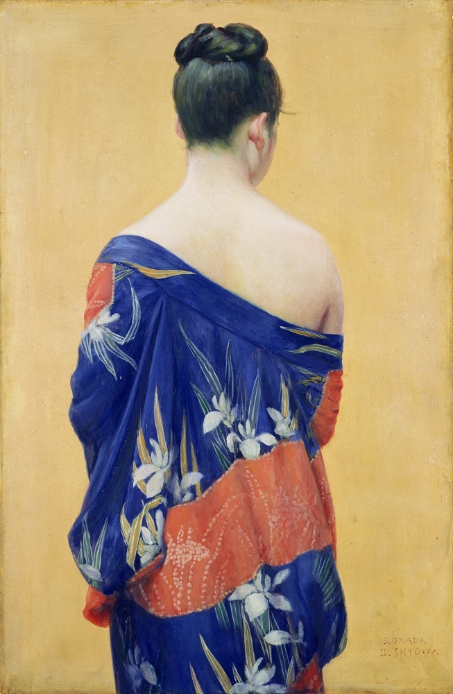 岡田三郎助《あやめの衣》1927年（昭和２）油彩／厚紙（カンヴァスに貼付） ポーラ美術館