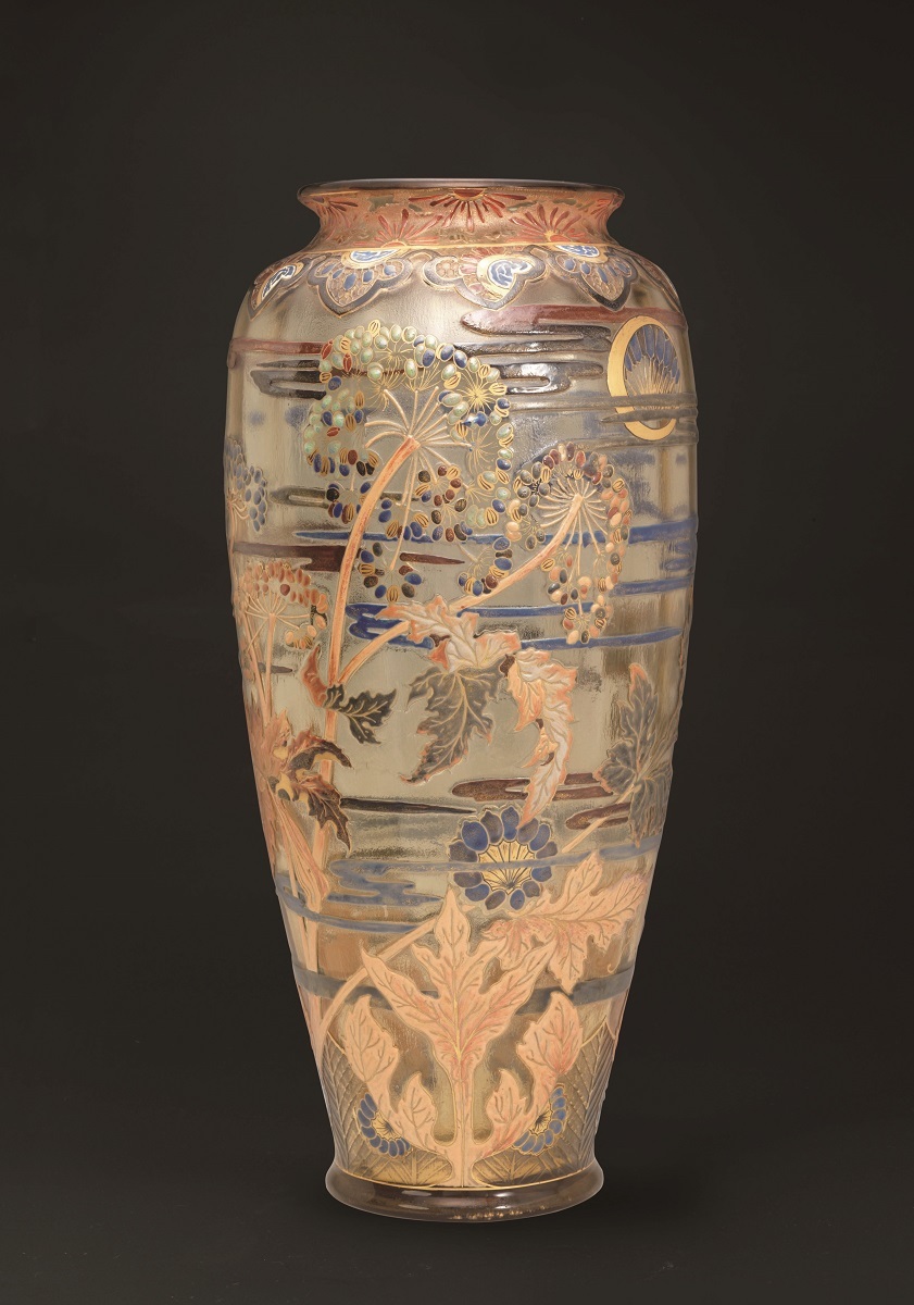 エミール・ガレ「花独活文花器」1900年 岡田美術館蔵