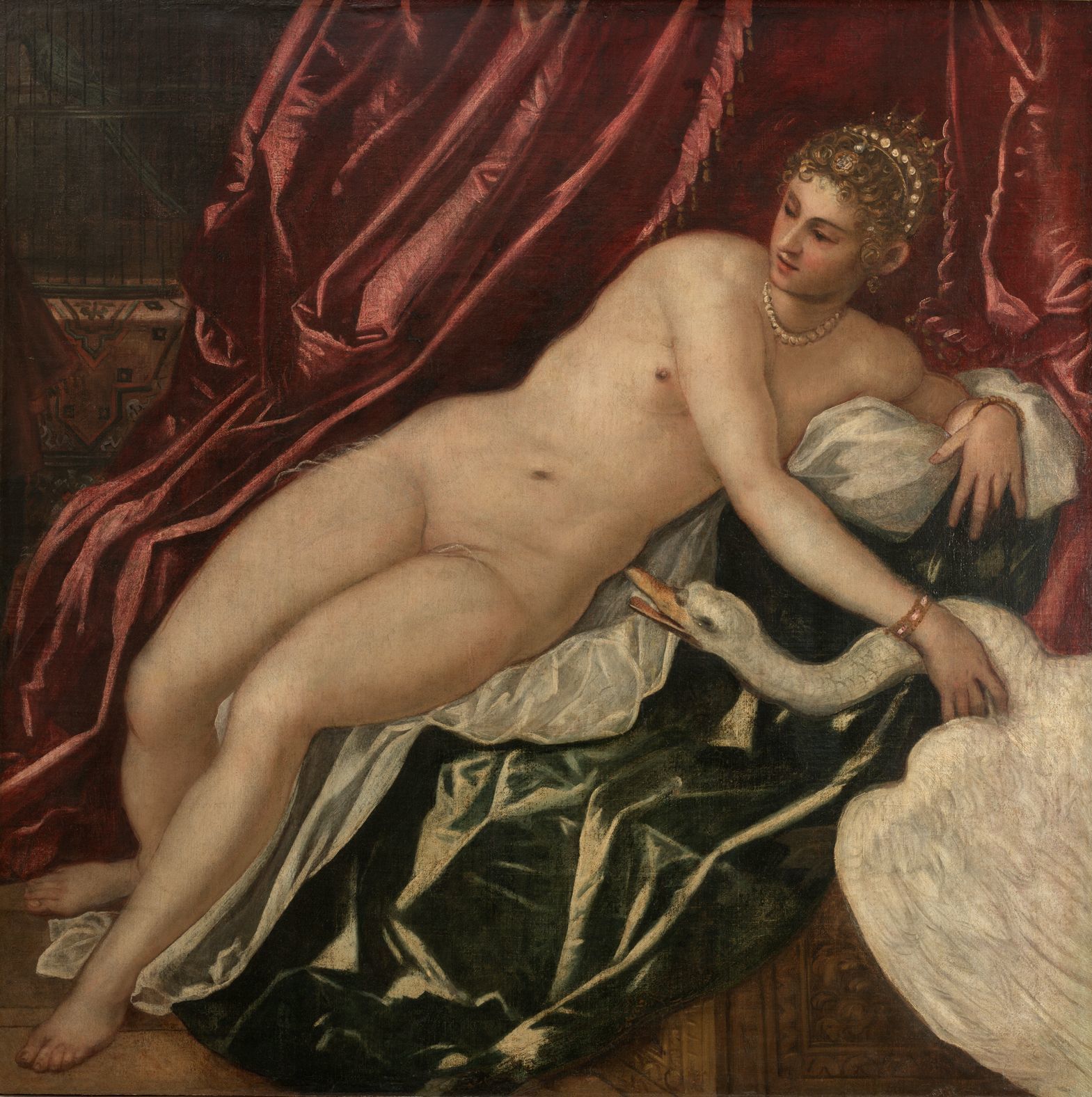 ティントレット （ヤコポ・ロブスティ） 《レダと白鳥》 1551-55年頃 ウフィツィ美術館