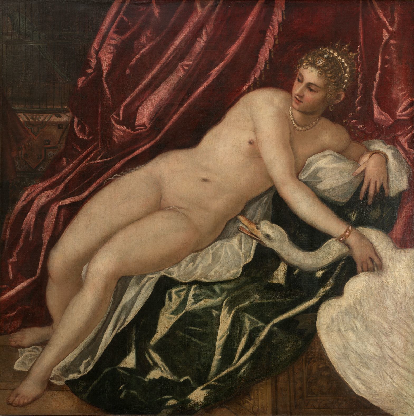 ティントレット （ヤコポ・ロブスティ） 《レダと白鳥》 1551-55年頃 ウフィツィ美術館 © Gabinetto Fotografico delle Gallerie degli Uffizi
