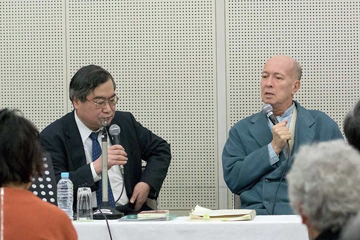 （右から）井上道義、柴田克彦 （Photo:M.Terashi/TokyoMDE）
