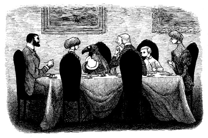  エドワード・ゴーリー『うろんな客』原画、1957年 ©2010 The Edward Gorey Charitable Trust