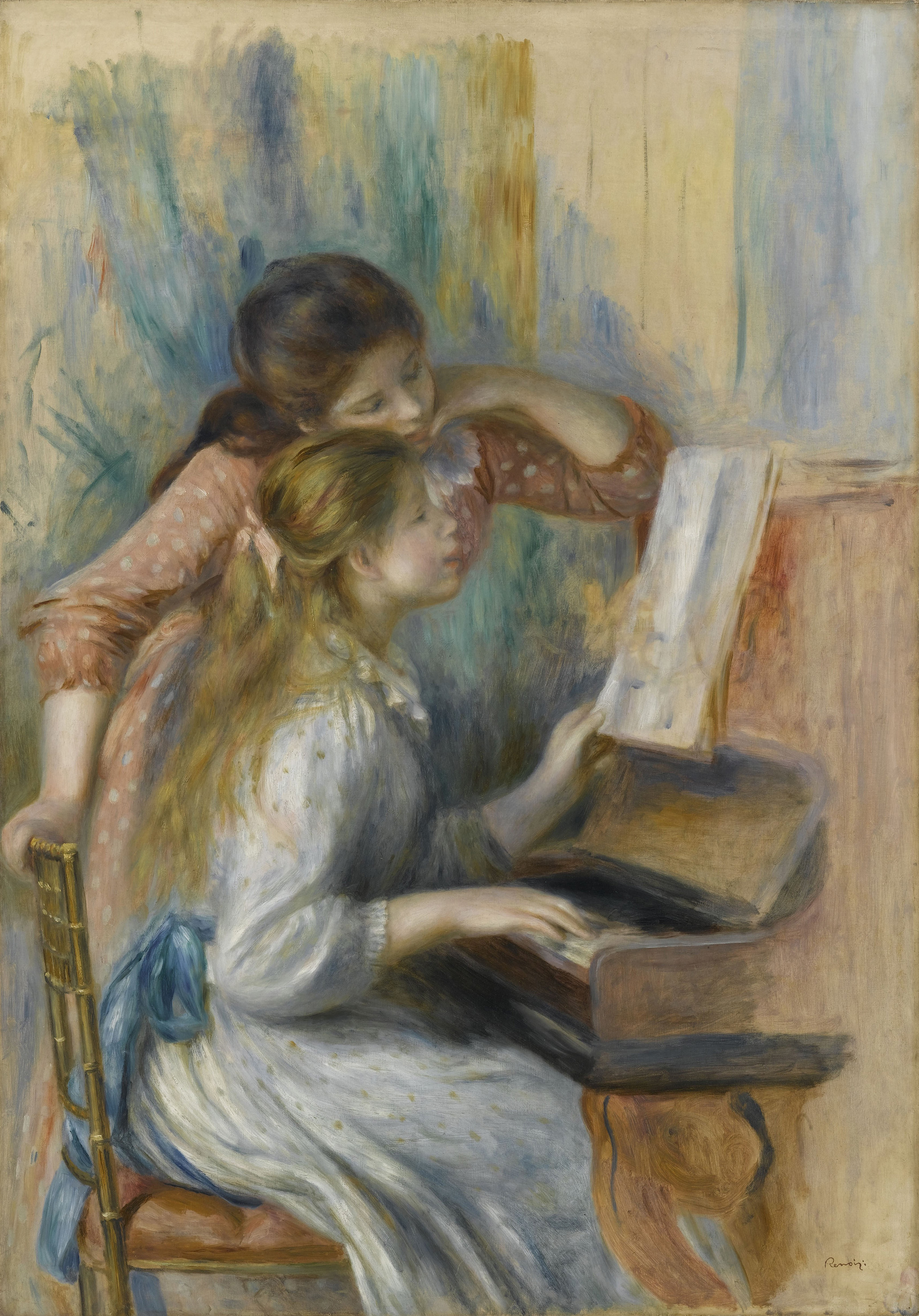 オーギュスト・ルノワール《ピアノを弾く少女たち》1892年頃、油彩・カンヴァス、116×81cm、オランジュリー美術館　