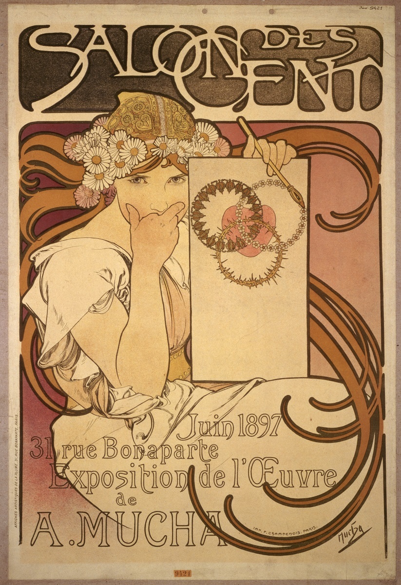 「サロン・デ・サンでのミュシャ展」1897年 OZAWAコレクション
