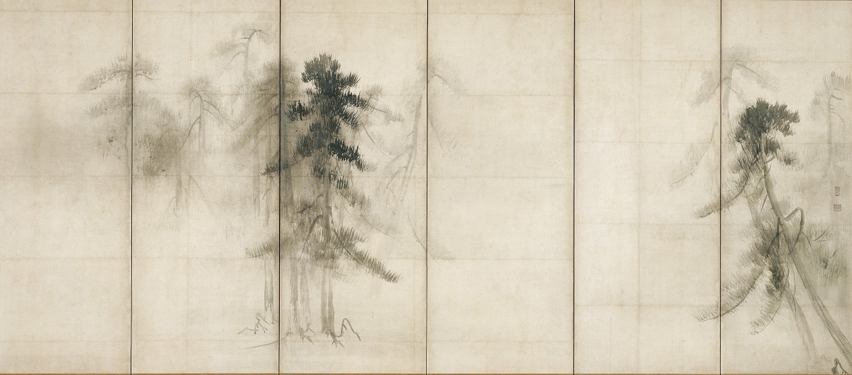 国宝　松林図屏風（右隻）  　長谷川等伯筆　東京国立博物館　桃山時代・16世紀 