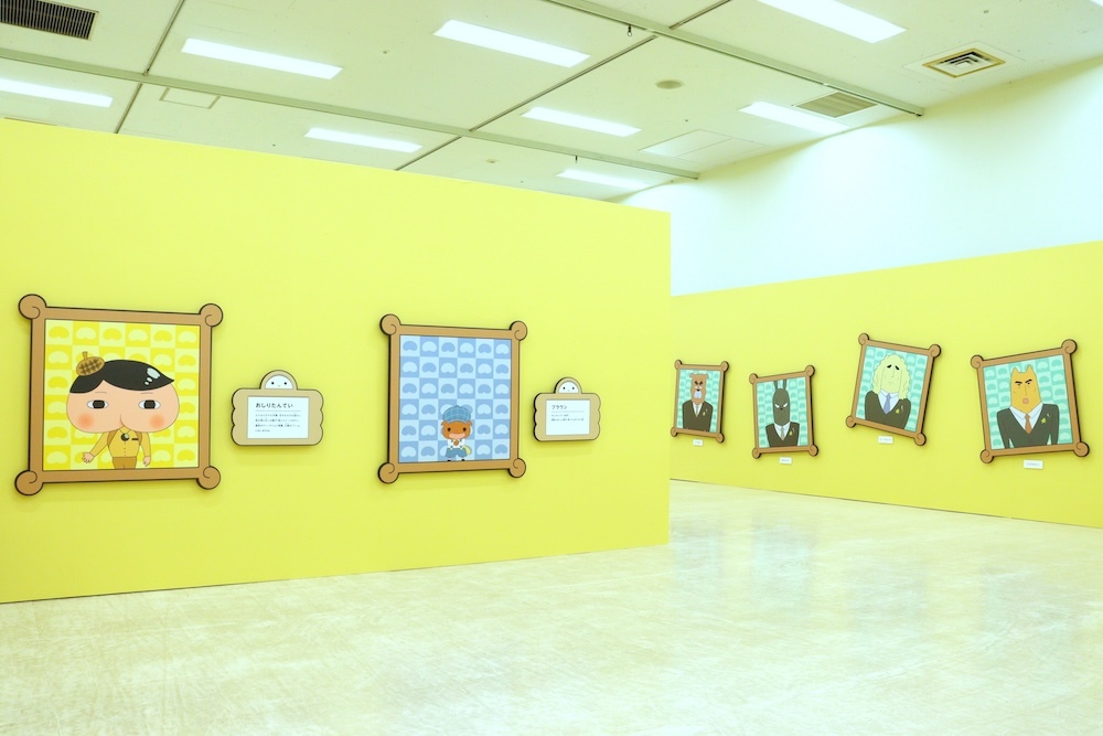 額装され展示されているキャラクターたち (C)Troll/POPLAR　(C) トロル・ポプラ社／おしりたんてい製作委員会