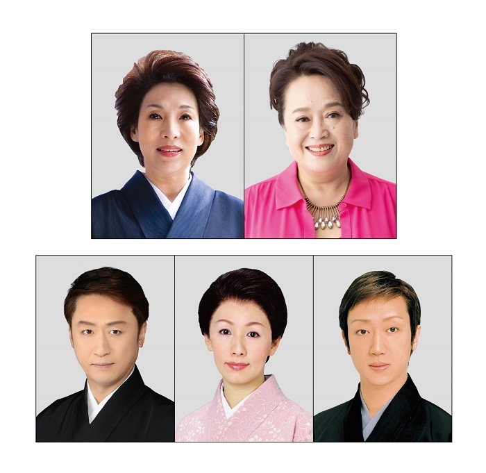 （上段左から）波乃久里子、渡辺えり（下段左から）喜多村緑郎、瀬戸摩純、河合雪之丞