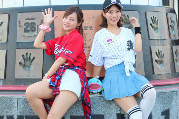 試合前にはスタジアムでゲストとの写真撮影会が行われる