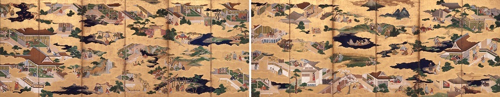 伊勢物語図屛風 江戸時代・17 世紀 三重・斎宮歴史博物館蔵