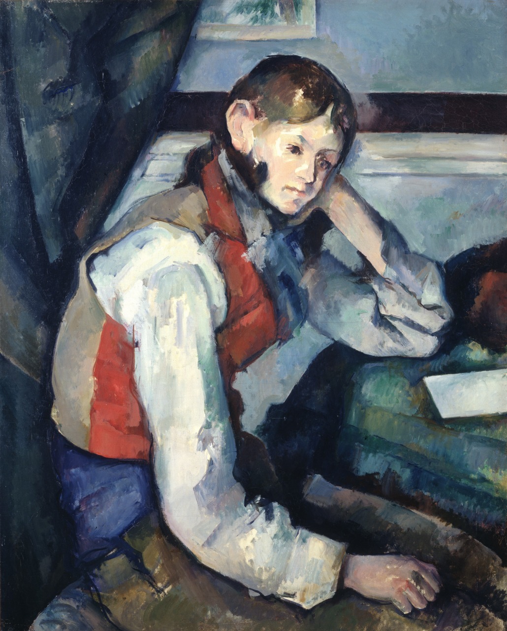 ポール・セザンヌ《赤いチョッキの少年》1888/90年頃　油彩、カンヴァス79.5×64cm