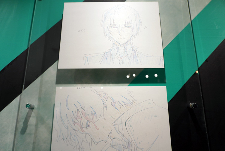 アニメ第2シーズン展示風景。複製原画をたっぷり見られる。