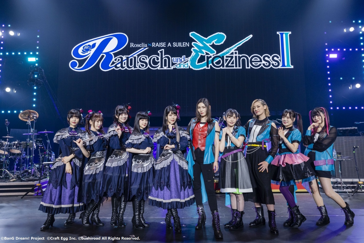 Roselia×RAISE A SUILEN 合同ライブ『Rausch und/and Craziness Ⅱ』集合写真