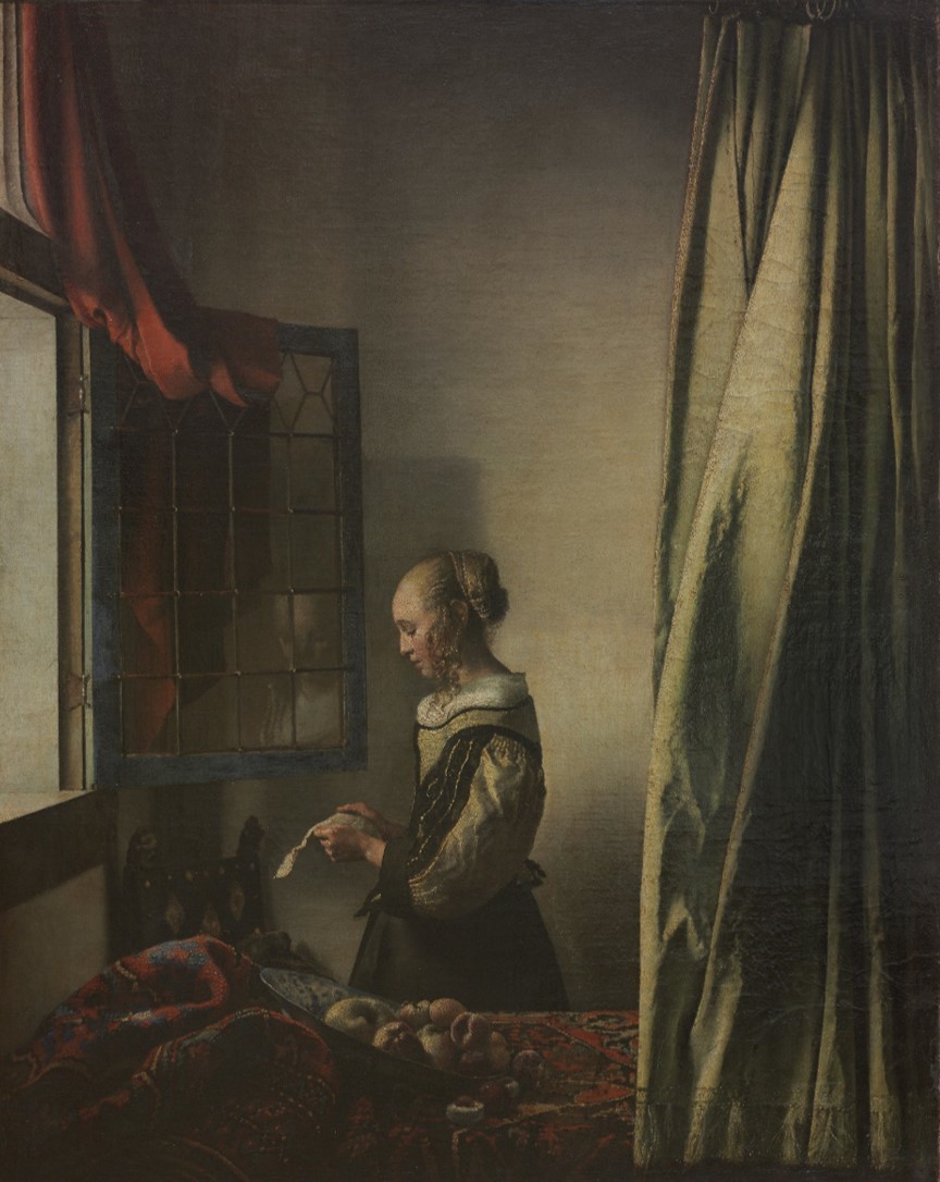 ヨハネス・フェルメール 「窓辺で手紙を読む女」（修復前）1657-59年頃 ドレスデン国立古典絵画館