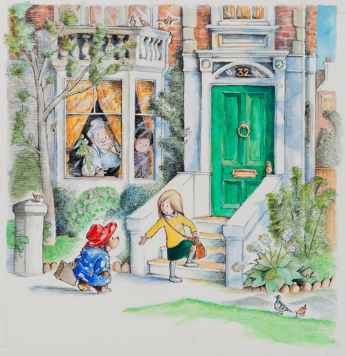 R.W.アリー画 絵本『クマのパディントン』の原画、2007 年 Illustrated by R.W. Alley Illustrations copyright (C) R.W. Alley 2018