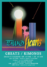 2024年に結成30周年を迎えるGREAT3、向井秀徳とLEO今井によるKIMONOSを迎えライブを開催