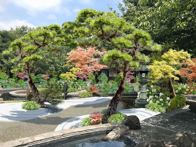 東京お台場 大江戸温泉物語『足湯庭園～おもてなしの庭～』