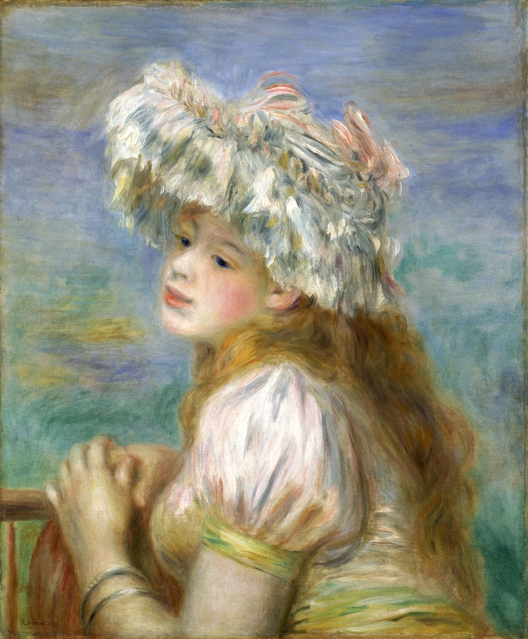 ピエール・オーギュスト・ルノワール《レースの帽子の少女》 1891年 ポーラ美術館蔵