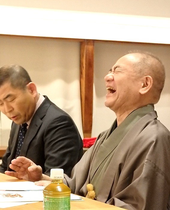 能と落語と文楽と「流されて…」取材会