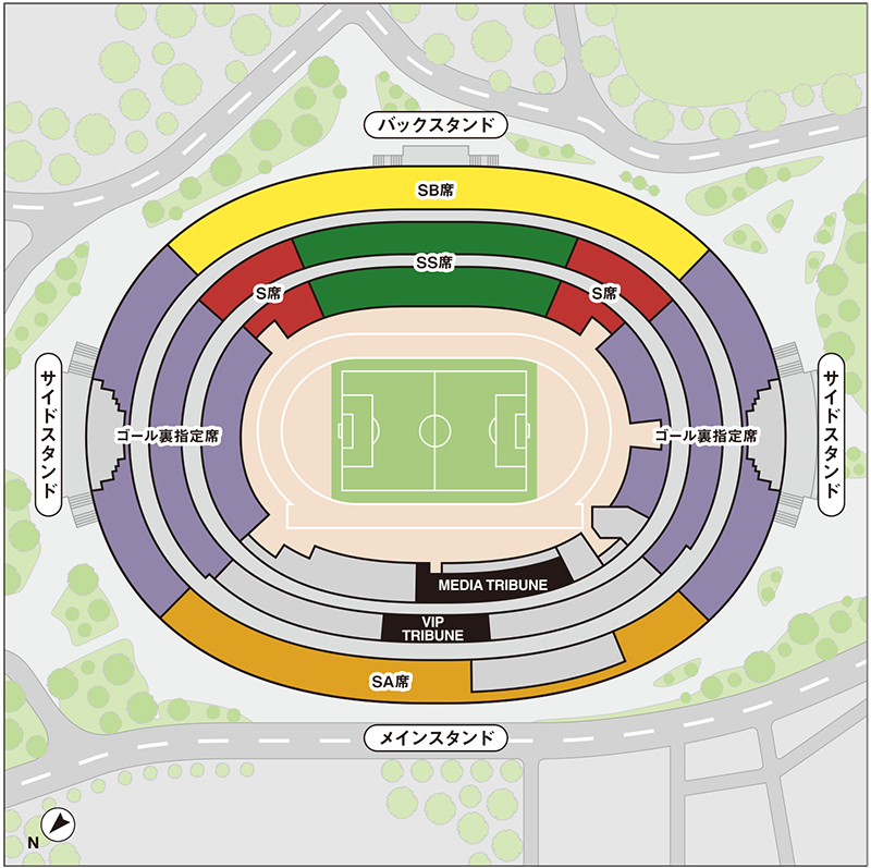 スタジアムの座席マップ