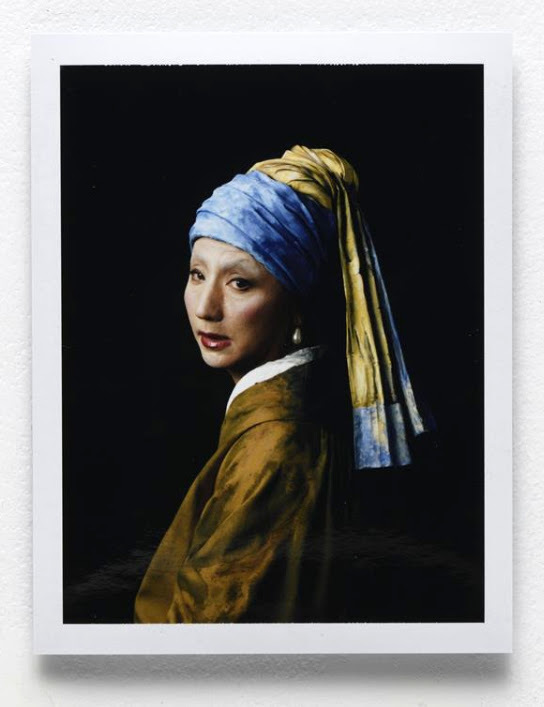 森村泰昌, 振り向くフェルメール, 2008 拡散転写方式印画, 13.1x10.2cm