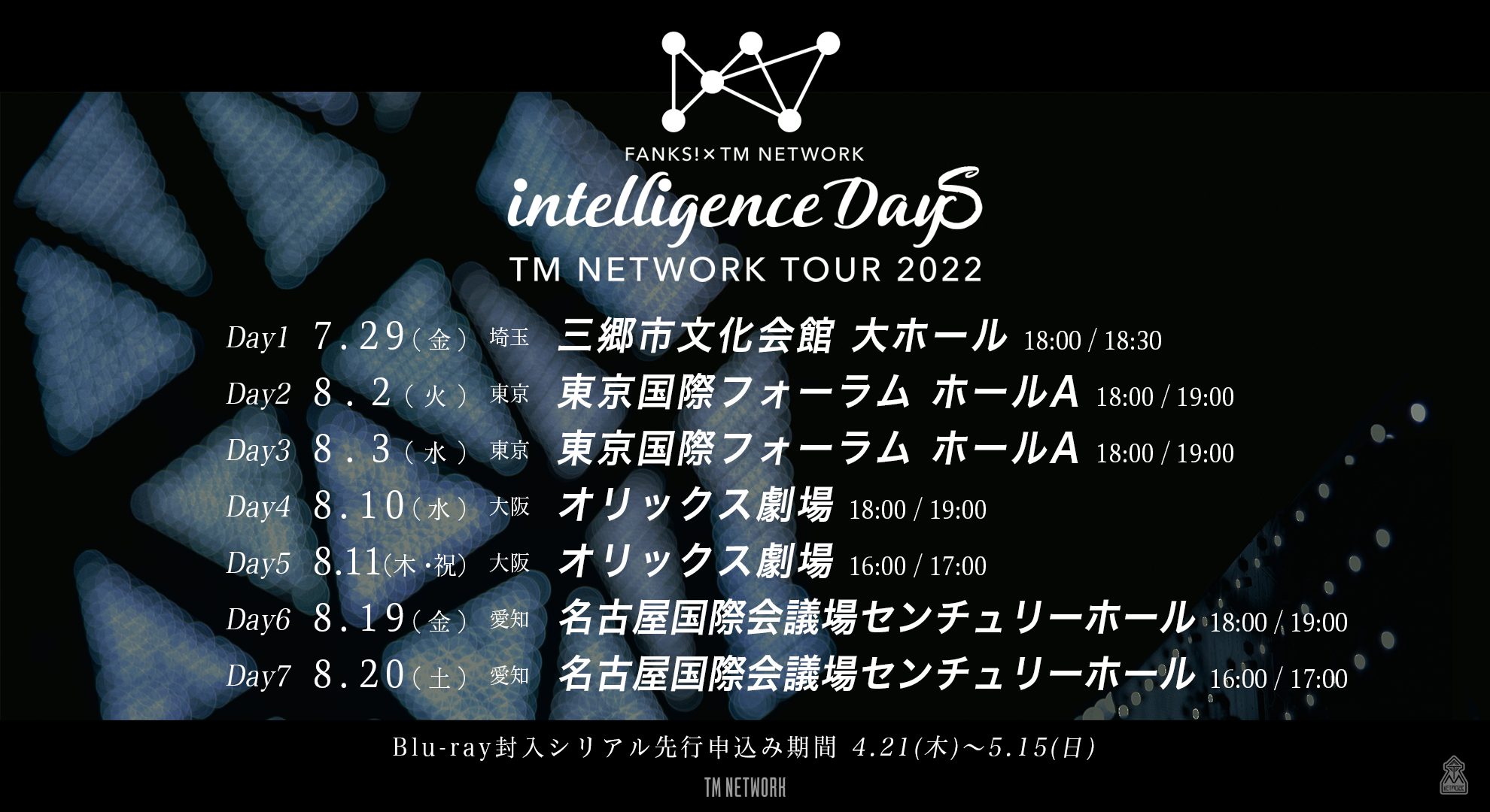 TM NETWORK 7年ぶりのライブツアー 『FANKS intelligence Days』開催 